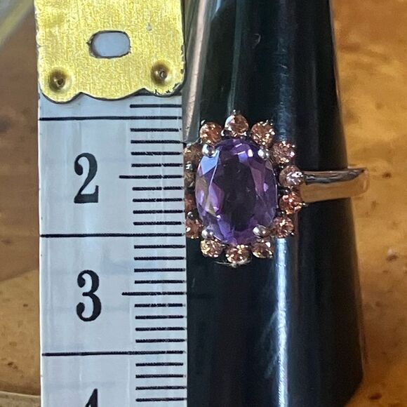 Natural Moroccan Amethyst Sterling Silver Ring Size 9 - Picture 7 of 9